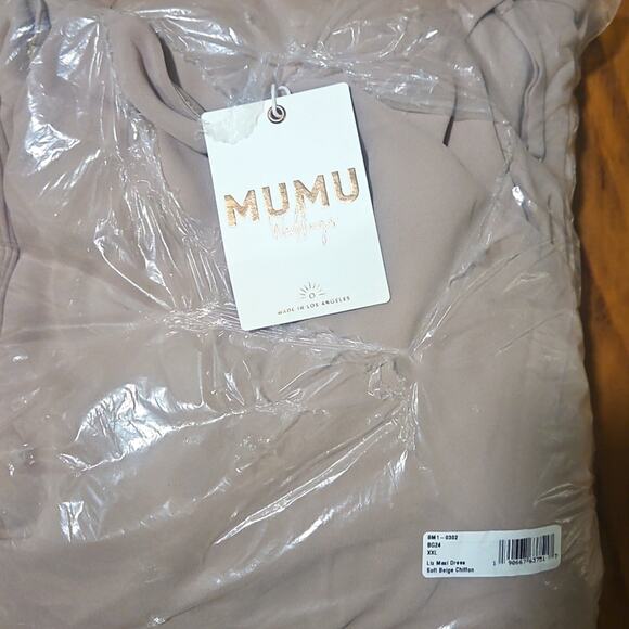 Show Me Your Mumu Liz Maxi Dress in Soft Beige Chiffon Size XXL NEW - Picture 6 of 13